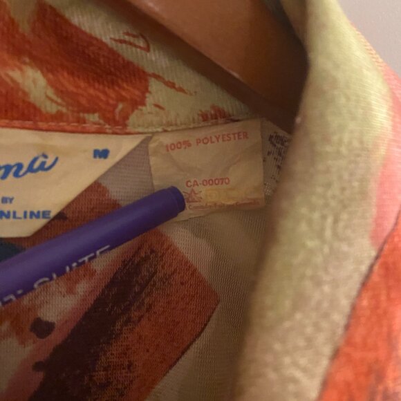 VINTAGE 70S CHARISMA BY TOWNLINE SHORT SLEEVE SHIRT PEACH 100% POLYESTER SIZE M - Picture 3 of 8